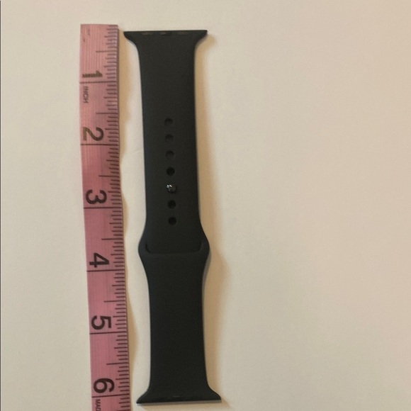 Apple Watch Silicone Gunmetal gray buckle Black Band 42mm - Picture 6 of 7